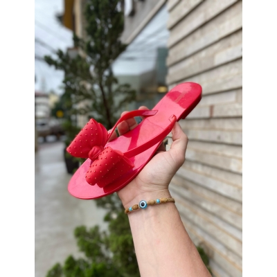 Chinelo Melissa Laco Duplo Vermelho Galápagos