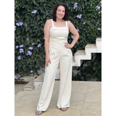 CONJUNTO KAREN CALCA E REGATA DETALHE PREGAS