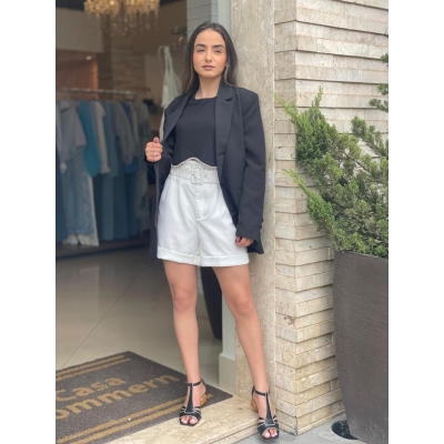 Blazer Karla Dois Botoes E Bolsos Com Lapela