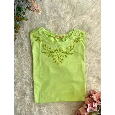 Blusa Missbella Mc Malha Com Bordado