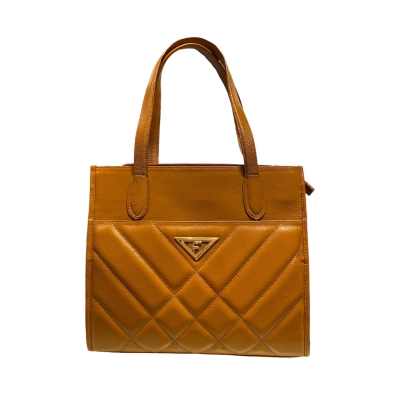 BOLSA FENZZO COURO GRANDE ACOLCHOADA COM LOGO
