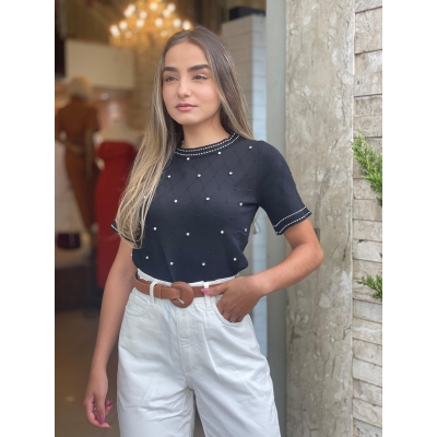 BLUSA DUDA DETALHE PESPONTO COM STRASS