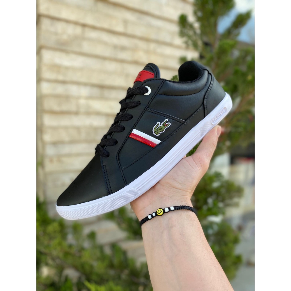 Tenis hot sale preto lacoste